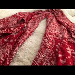 Red Crop Flare Pants :)